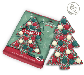 Happy Chocolade Kerstboom “Onwijs bedankt” (180g)