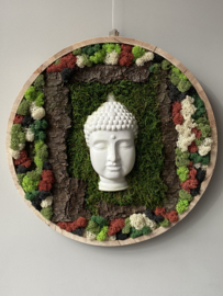 Mosschilderij met Boedha