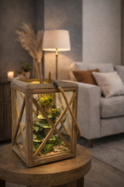 Groot windlicht mos creatie