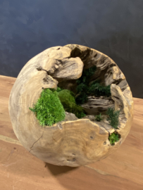Decoratieve teak houten bol (1)