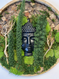 Mosschilderij met Boedha
