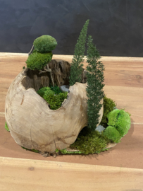 Decoratieve (halve) houten bol (3)