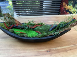 Zwart houten schaal