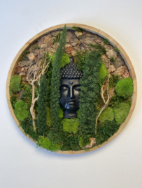 Mosschilderij met Boedha