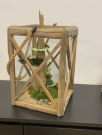 Groot windlicht mos creatie