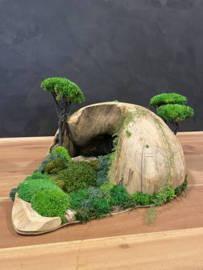 Decoratieve (halve) houten bol (1)