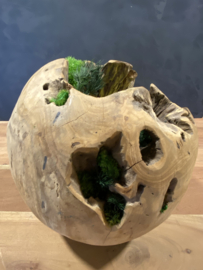 Decoratieve teak houten bol (1)