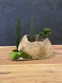 Decoratieve (halve) houten bol (3)