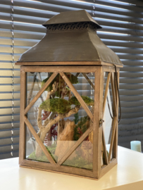 Groot windlicht met uniek landschap