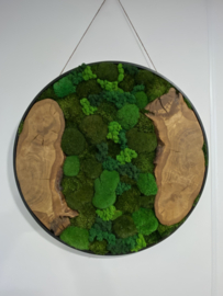 Super elegante rond mosschilderij