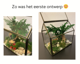 Landschap in glazen huisje