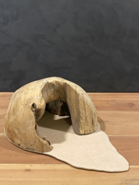 Decoratieve halve houten bol