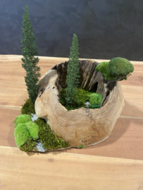 Decoratieve (halve) houten bol (3)