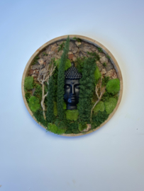 Mosschilderij met Boedha