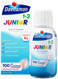 DAVITAMON Junior +1 Vloeibaar Framboos (100ML)