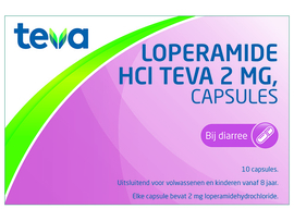 LOPERAMIDE HCL TEVA CAPSULE 2MG (10ST)