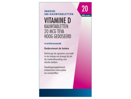 Vitamine D TEVA 20 mcg kauwtabletten (300ST)
