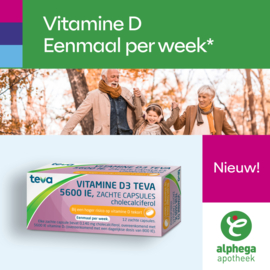 VITAMINE D3 TEVA CAPSULE 5600IE (12ST)