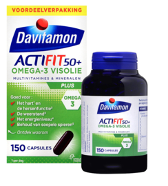 DAVITAMON Actifit 50+ Omega3 Visolie Capsule (150ST)