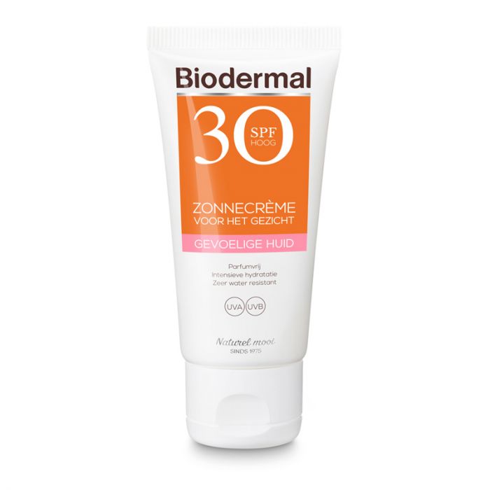 BIODERMAL ZONNECREME GEVOELIGE HUID GEZICHT SPF30 (50ML)