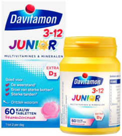 DAVITAMON Junior Kauwtablet Framboos (60ST)