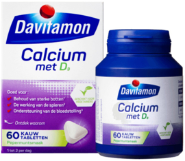 DAVITAMON Calcium Kauwtablet + Vitamine D Mint (60ST)