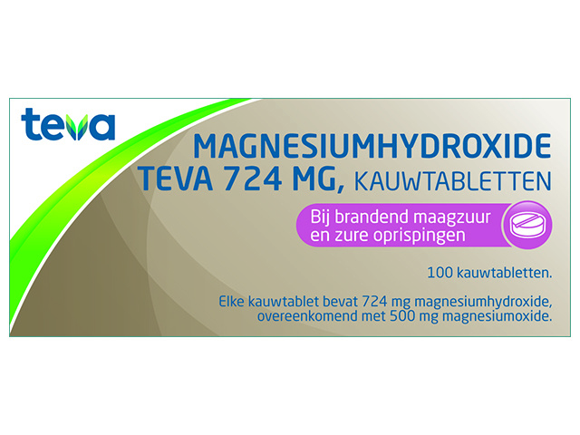 Ziekte verwerken Tektonisch Magnesiumhydroxide TEVA Kauwtablet 724MG (100ST) | Producten | Apotheek de  Betuwe