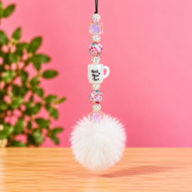 Best mom ever - Bloemen en pompon
