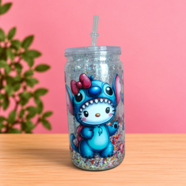 Hello kitty als Stitch Glitter Tumbler