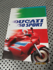 Kleurenfolder Ducati 750 Sport  Desmo motor b.j. '88 Folder A4