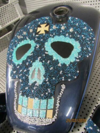 Virago Set XV750 Tank Zij-kappen Mexican Style XV 750 Skull
