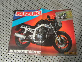 Suzuki 1987 kleurenfolder Reclame Adv. o.a. RG250 RG500 GSX-R750 & 1100