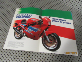 Kleurenfolder Ducati 750 Sport  Desmo motor b.j. '88 Folder A4