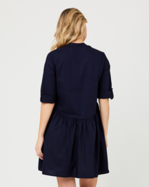 Ripe Maternity - Paige Poplin Jurk Navy