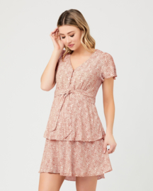 Ripe Maternity - Lulu Layered Dress Rose / Wit