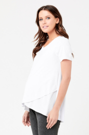 Ripe Maternity - Short Sleeve Raw Edge Voedingstop Wit