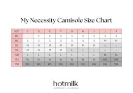 Hotmilk Lingerie Maattabel