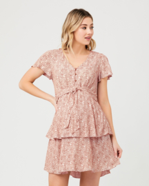 Ripe Maternity - Lulu Layered Dress Rose / Wit