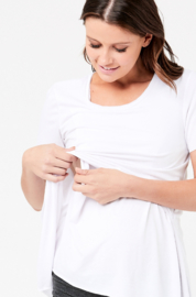 Ripe Maternity - Short Sleeve Raw Edge Voedingstop Wit