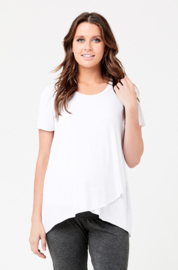 Ripe Maternity - Short Sleeve Raw Edge Voedingstop Wit