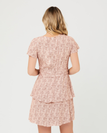 Ripe Maternity - Lulu Layered Dress Rose / Wit