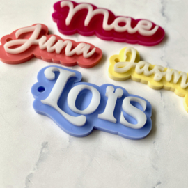 Naamsleutelhanger van plexiglas
