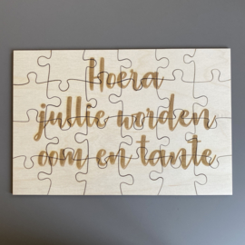 Puzzel van hout | Oom en tante