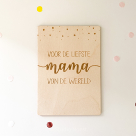 Kaartje van hout | Voor de liefste ... van de wereld