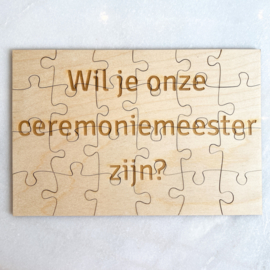 Puzzel van hout | Ceremoniemeester