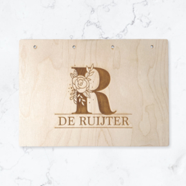 Houten gastenboek | Botanische letter