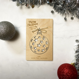 Kerstkaart | Kerstbal met sterren