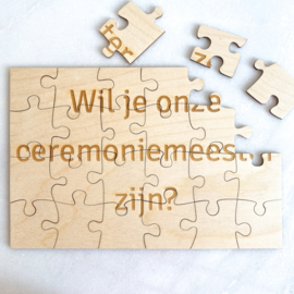 Puzzel van hout | Ceremoniemeester