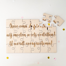 Puzzel van hout | Met eigen tekst