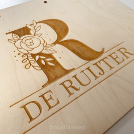 Houten gastenboek | Botanische letter